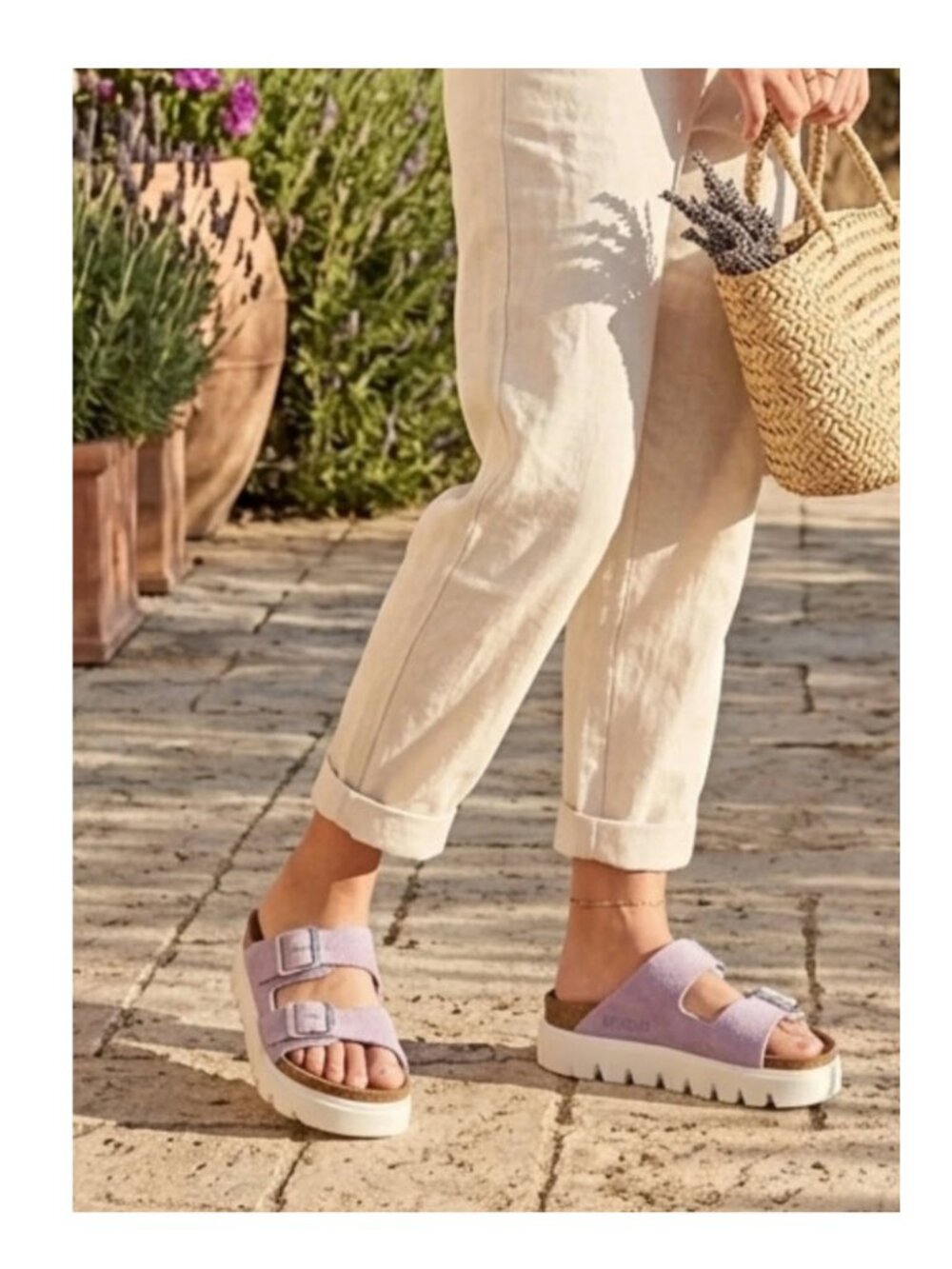 Papillio Birkenstock Arizona Chunky Suede Platform Sandals Sz EU40/US9-9.5